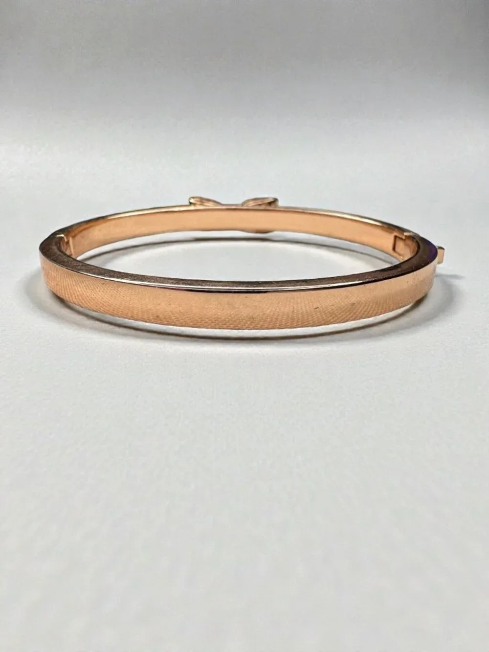 Kate Spade New York Crystal Ready Set Bow Rose Gold Tone Bangle Bracelet - Picture 13 of 13